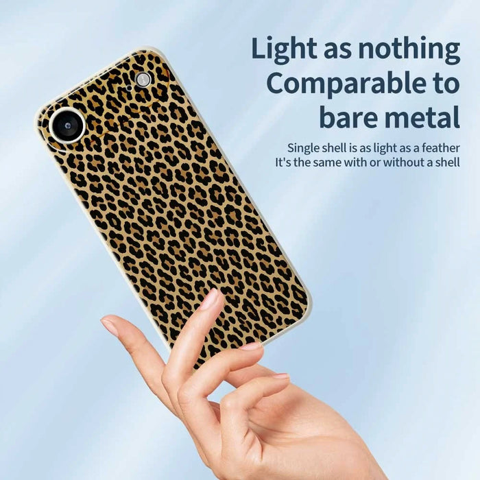 For iPhone Air Case Leopard Print Pattern Printing Straight Edge TPU Phone Back Cover - Green - 4