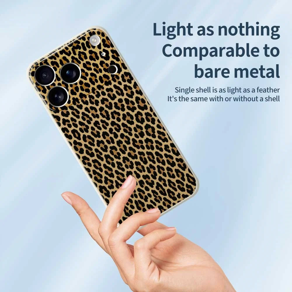 For iPhone 18 Pro / 17 Pro Case Leopard Print Pattern Printing Straight Edge TPU Phone Back Cover - Green - 4