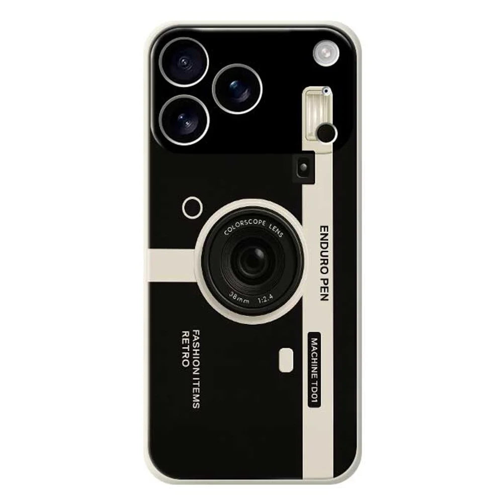 For iPhone 18 Pro / 17 Pro Case Colorscope Lens Pattern Printing Straight Edge TPU Phone Back Cover - Beige - 1