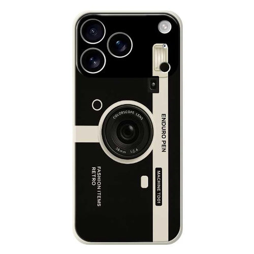 For iPhone 18 Pro / 17 Pro Case Colorscope Lens Pattern Printing Straight Edge TPU Phone Back Cover - Beige - 1