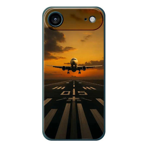 For iPhone Air Case Airplane Pattern Printing Straight Edge TPU Phone Back Cover - Green - 1