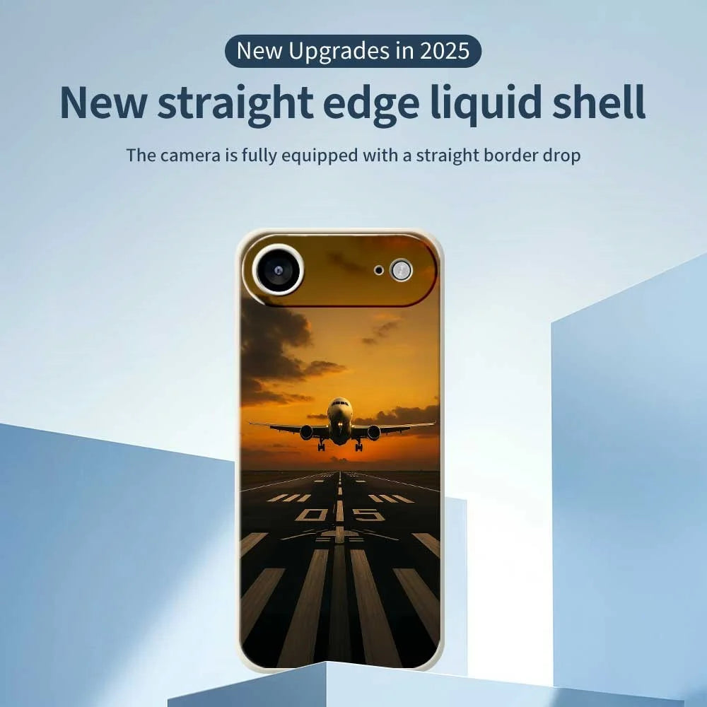 For iPhone Air Case Airplane Pattern Printing Straight Edge TPU Phone Back Cover - Green - 3