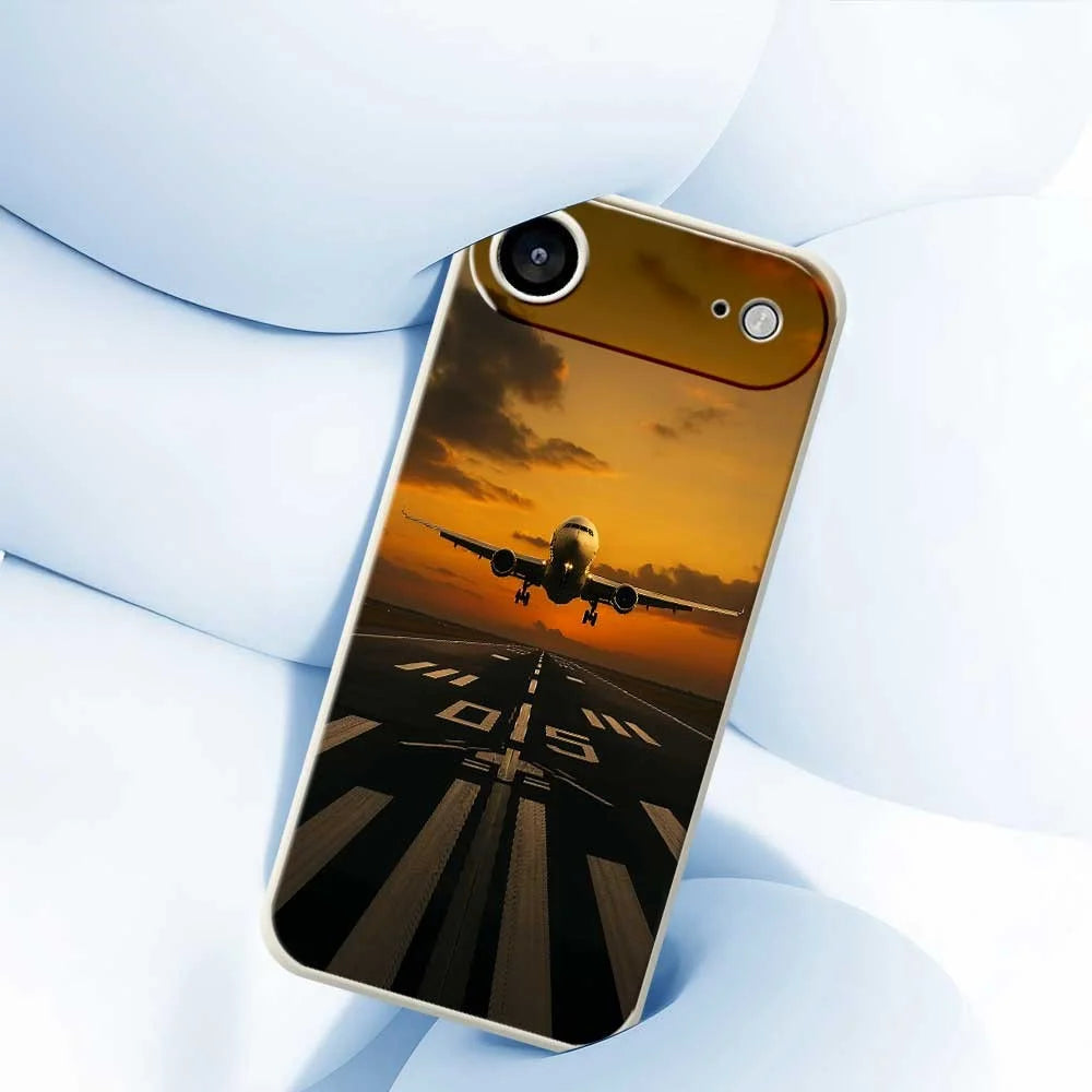 For iPhone Air Case Airplane Pattern Printing Straight Edge TPU Phone Back Cover - Green - 5