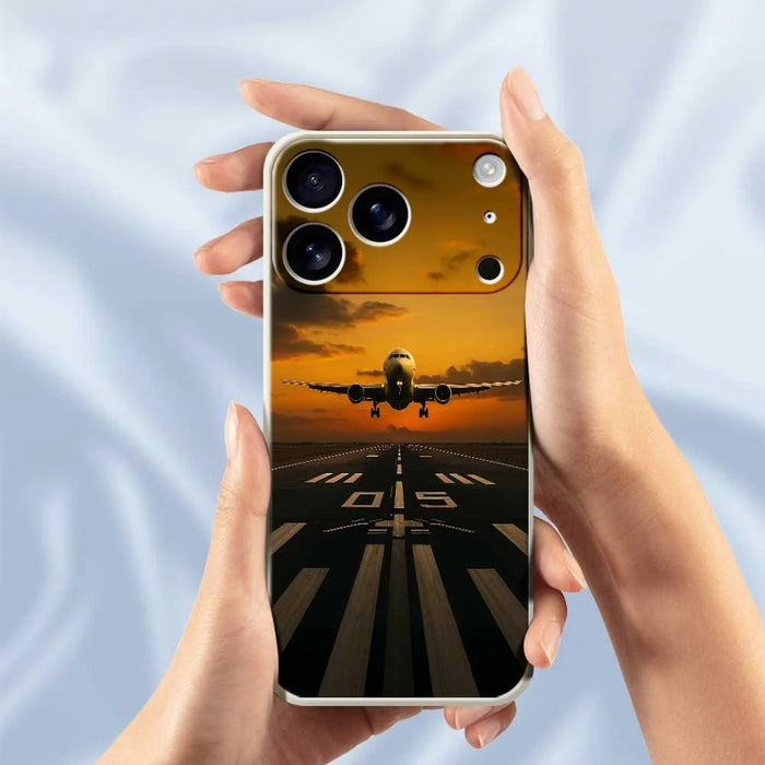 For iPhone 18 Pro Max / 17 Pro Max Case Airplane Pattern Printing Straight Edge TPU Phone Back Cover - Green - 4