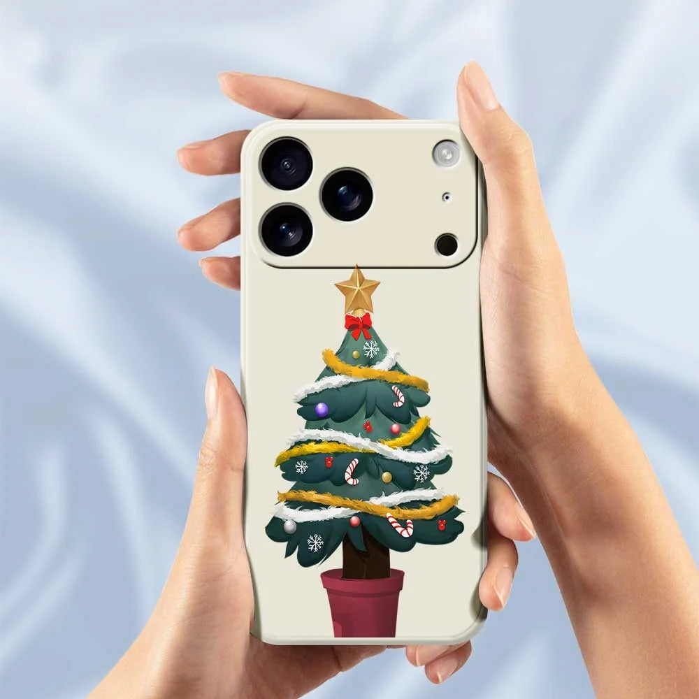 For iPhone 18 Pro Max / 17 Pro Max Case Christmas Tree Potted Plants Pattern Printing Straight Edge TPU Phone Back Cover - Green - 4