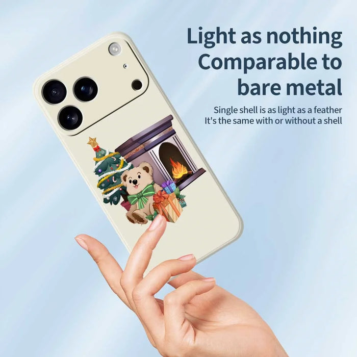 For iPhone 18 Pro Max / 17 Pro Max Case Christmas Fireplace Gifts Pattern Printing Straight Edge TPU Phone Back Cover - Green - 3