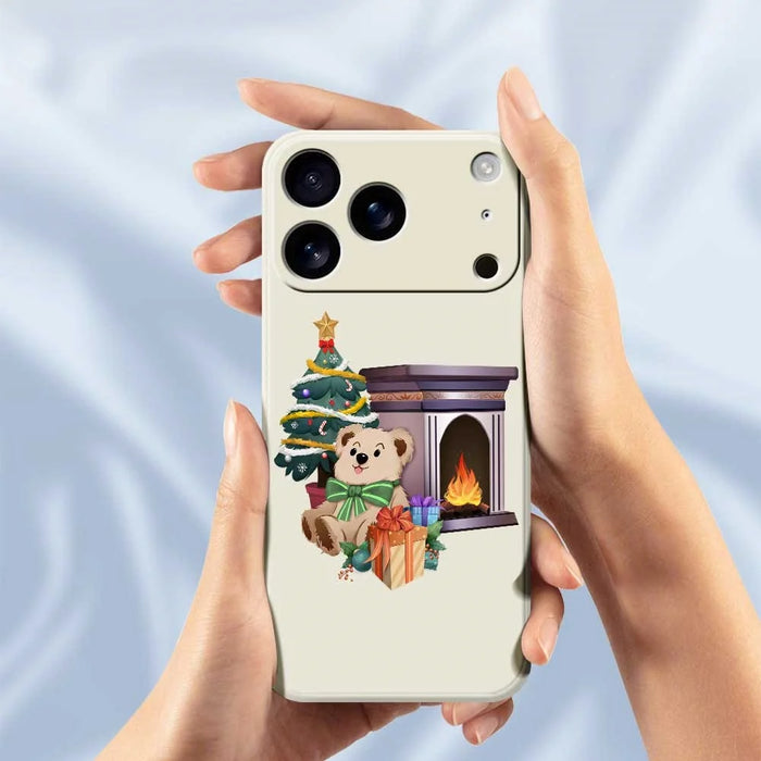 For iPhone 18 Pro Max / 17 Pro Max Case Christmas Fireplace Gifts Pattern Printing Straight Edge TPU Phone Back Cover - Green - 4
