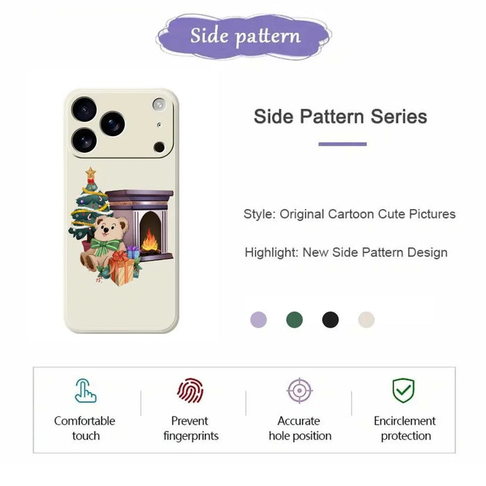 For iPhone 18 Pro Max / 17 Pro Max Case Christmas Fireplace Gifts Pattern Printing Straight Edge TPU Phone Back Cover - Green - 7