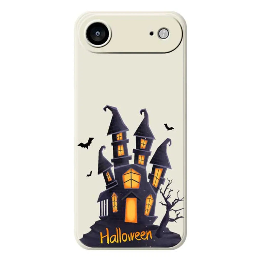For iPhone Air Case Halloween Castle Pattern Printing Straight Edge TPU Phone Back Cover - Beige - 1