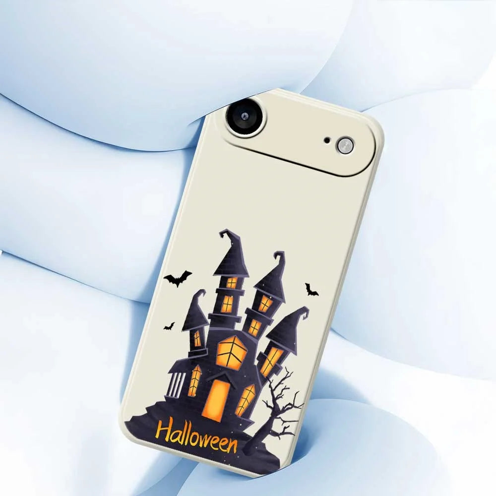For iPhone Air Case Halloween Castle Pattern Printing Straight Edge TPU Phone Back Cover - Beige - 5