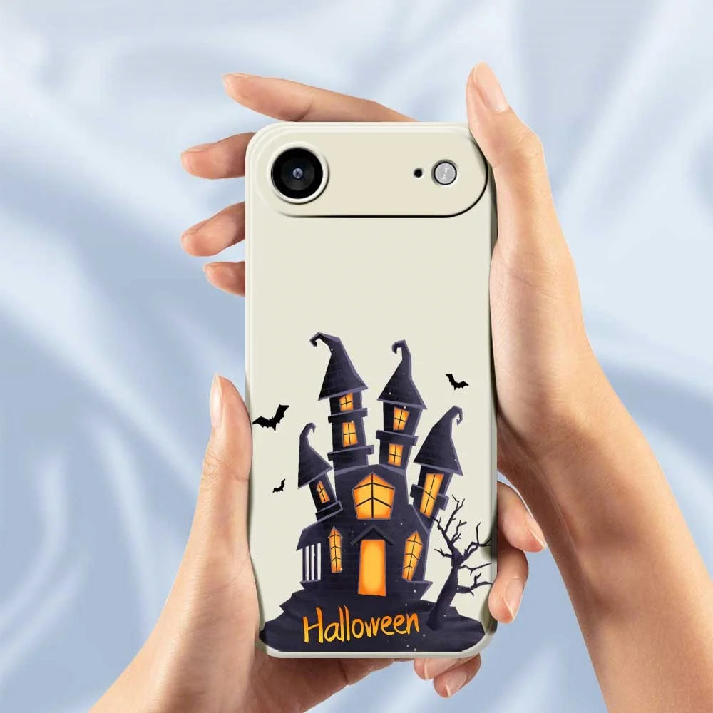 For iPhone Air Case Halloween Castle Pattern Printing Straight Edge TPU Phone Back Cover - Beige - 6