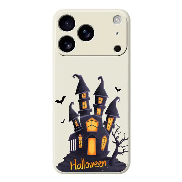 For iPhone 18 Pro / 17 Pro Case Halloween Castle Pattern Printing Straight Edge TPU Phone Back Cover - Beige - 1