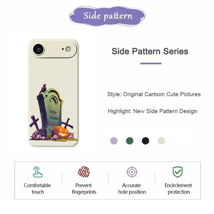 For iPhone Air Case Halloween Tombstone Pattern Printing Straight Edge TPU Phone Back Cover - Beige - 2