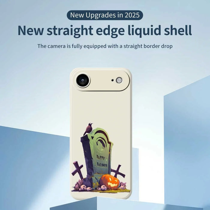 For iPhone Air Case Halloween Tombstone Pattern Printing Straight Edge TPU Phone Back Cover - Beige - 3