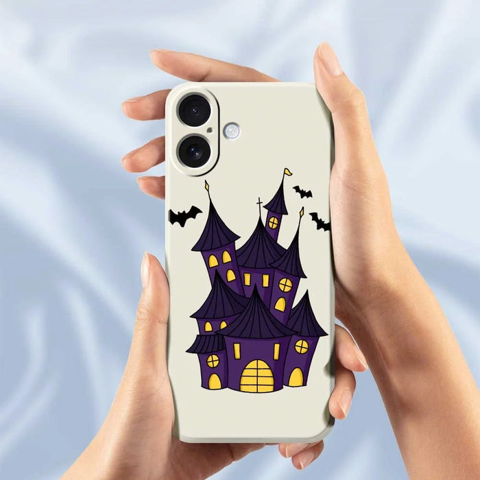 For iPhone 17 Case Bat Castle Pattern Printing Straight Edge TPU Phone Back Cover - Beige - 6