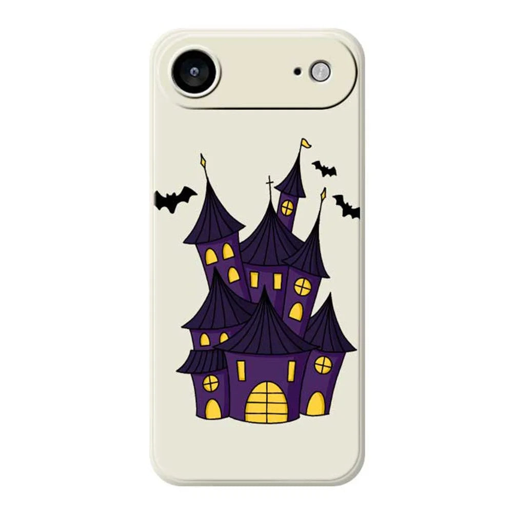 For iPhone Air Case Bat Castle Pattern Printing Straight Edge TPU Phone Back Cover - Beige - 1