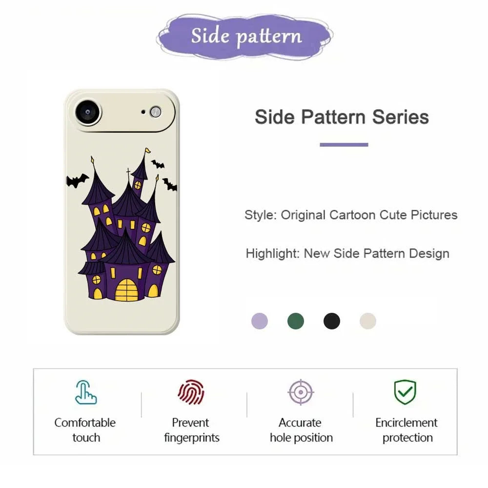 For iPhone Air Case Bat Castle Pattern Printing Straight Edge TPU Phone Back Cover - Beige - 2