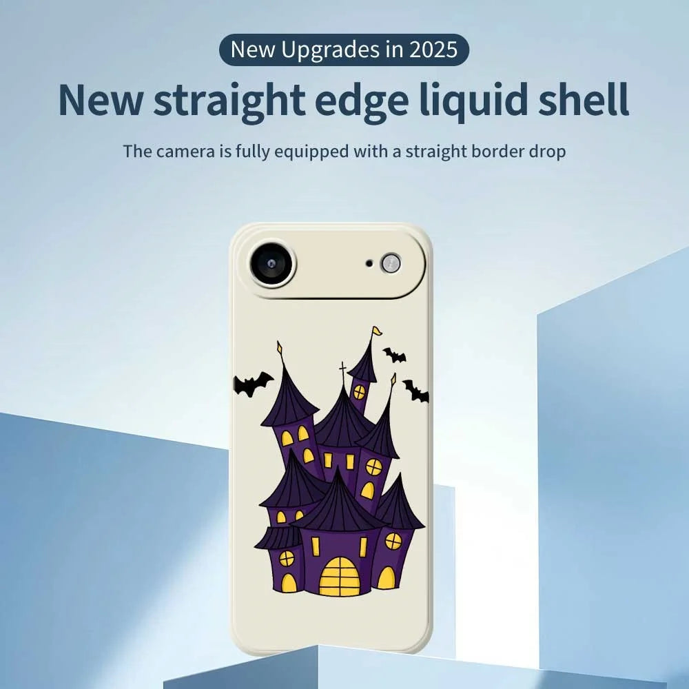 For iPhone Air Case Bat Castle Pattern Printing Straight Edge TPU Phone Back Cover - Beige - 3