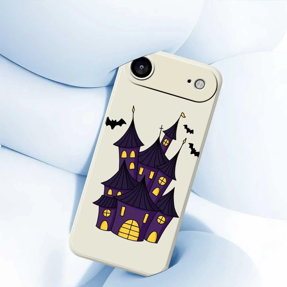 For iPhone Air Case Bat Castle Pattern Printing Straight Edge TPU Phone Back Cover - Beige - 5