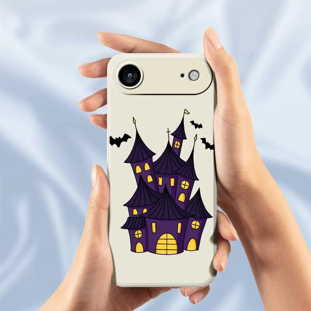 For iPhone Air Case Bat Castle Pattern Printing Straight Edge TPU Phone Back Cover - Beige - 6