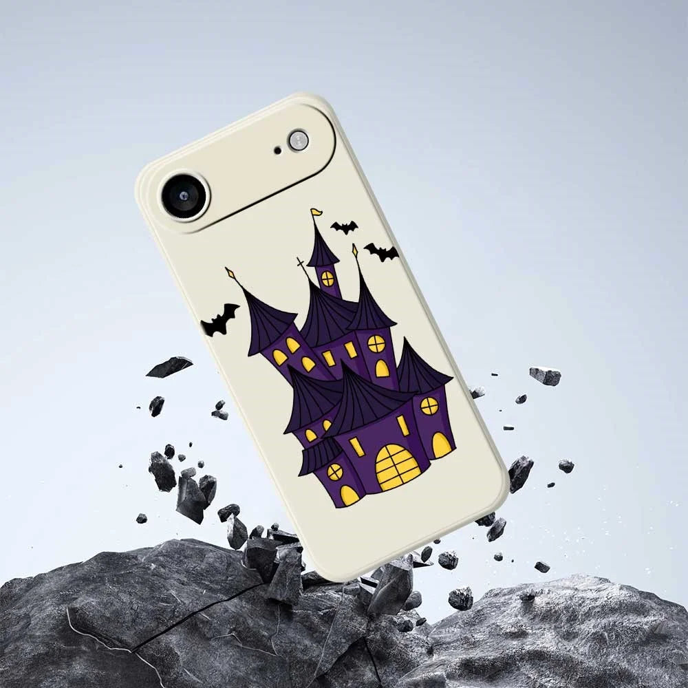 For iPhone Air Case Bat Castle Pattern Printing Straight Edge TPU Phone Back Cover - Beige - 7
