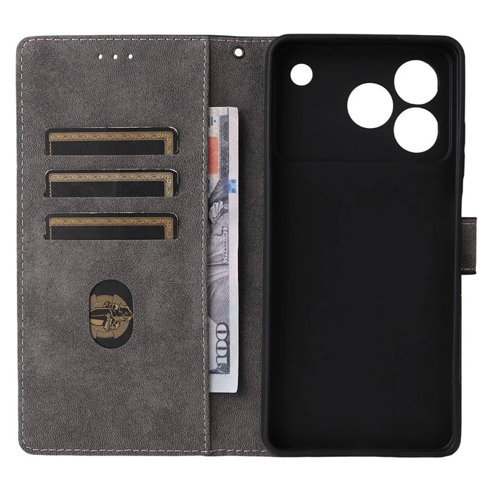 For ZTE Blade A76 5G Case Wallet RFID Blocking PU Leather Phone Cover Stand with Strap - Black - 3