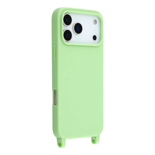 For iPhone 17 Pro Max Case Soft TPU Protective Phone Cover with Lanyard Holes - Green - 1