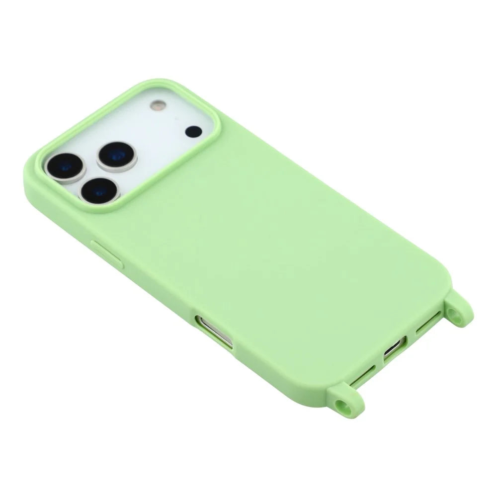 For iPhone 17 Pro Max Case Soft TPU Protective Phone Cover with Lanyard Holes - Green - 4
