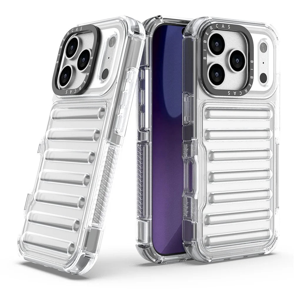 For iPhone 18 Pro / 17 Pro Case Stripe Design Anti-Slip Detachable TPU + PC Phone Cover - Transparent - 6