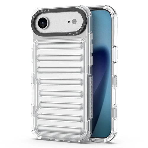 For iPhone Air Case Stripe Design Anti-Slip Detachable TPU + PC Phone Cover - Transparent - 1