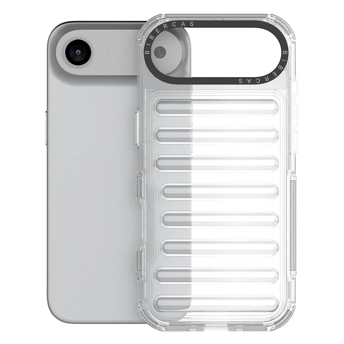For iPhone Air Case Stripe Design Anti-Slip Detachable TPU + PC Phone Cover - Transparent - 2