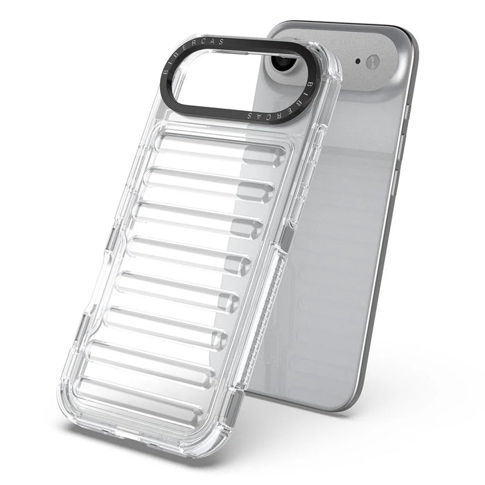 For iPhone Air Case Stripe Design Anti-Slip Detachable TPU + PC Phone Cover - Transparent - 3