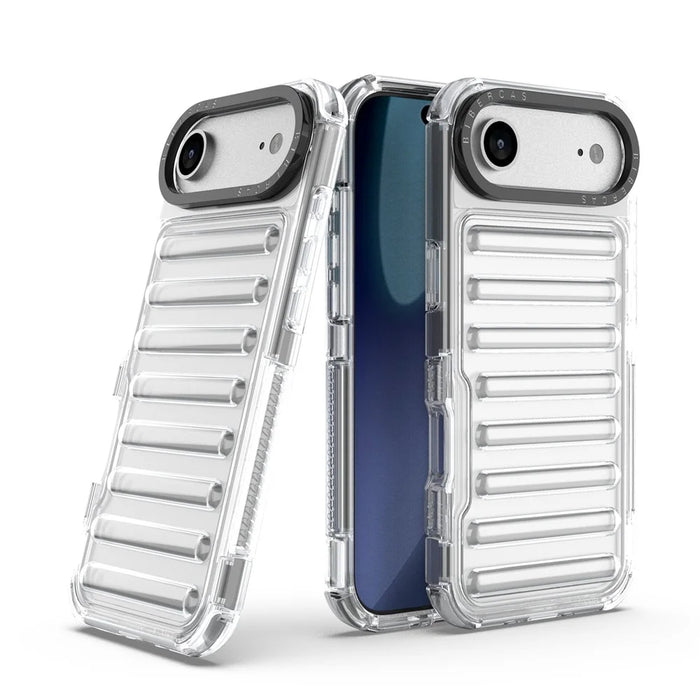 For iPhone Air Case Stripe Design Anti-Slip Detachable TPU + PC Phone Cover - Transparent - 6