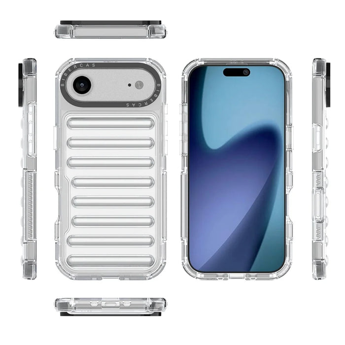 For iPhone Air Case Stripe Design Anti-Slip Detachable TPU + PC Phone Cover - Transparent - 7