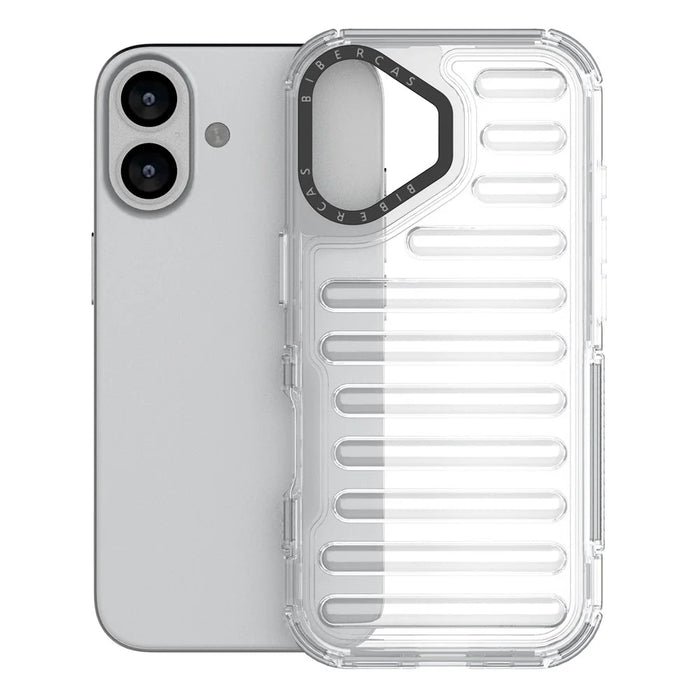 For iPhone 17 Case Stripe Design Anti-Slip Detachable TPU + PC Phone Cover - Transparent - 2