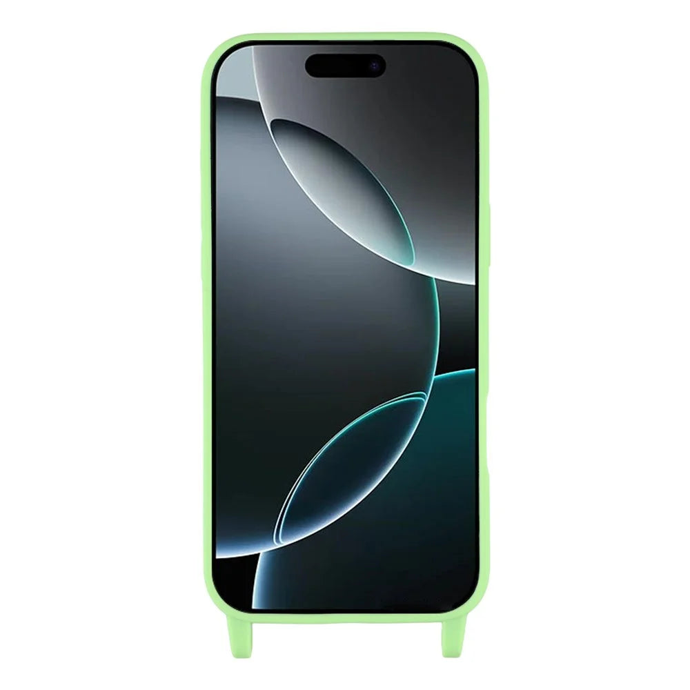 For iPhone 17 Pro Case Soft TPU Protective Phone Cover with Lanyard Holes - Green - 2