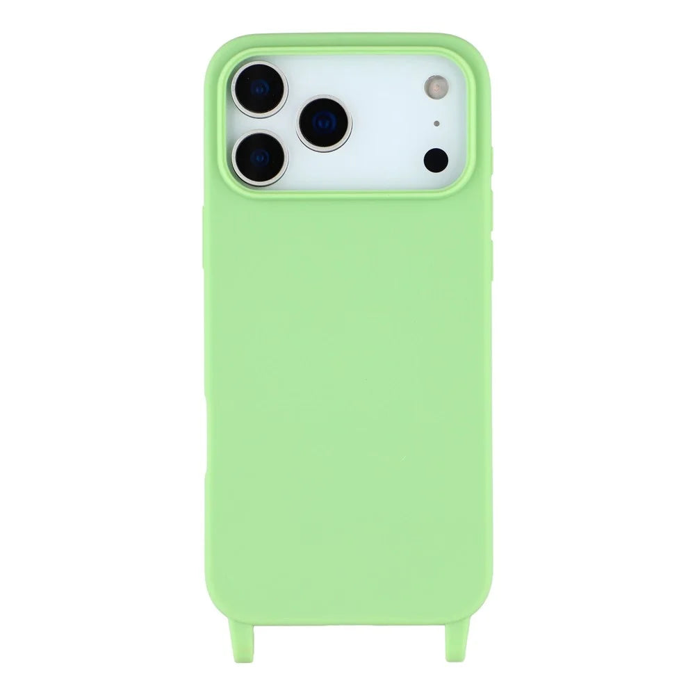 For iPhone 17 Pro Case Soft TPU Protective Phone Cover with Lanyard Holes - Green - 3