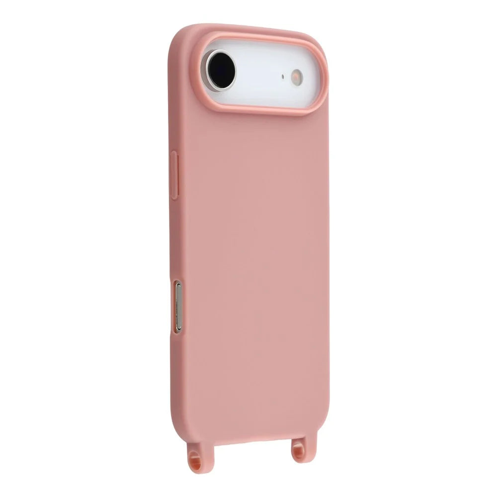 For iPhone Air Case Soft TPU Protective Phone Cover with Lanyard Holes - Deep Pink - 1