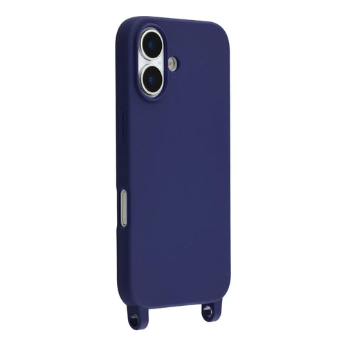 For iPhone 17 Case Soft TPU Protective Phone Cover with Lanyard Holes - Dark Blue - 1