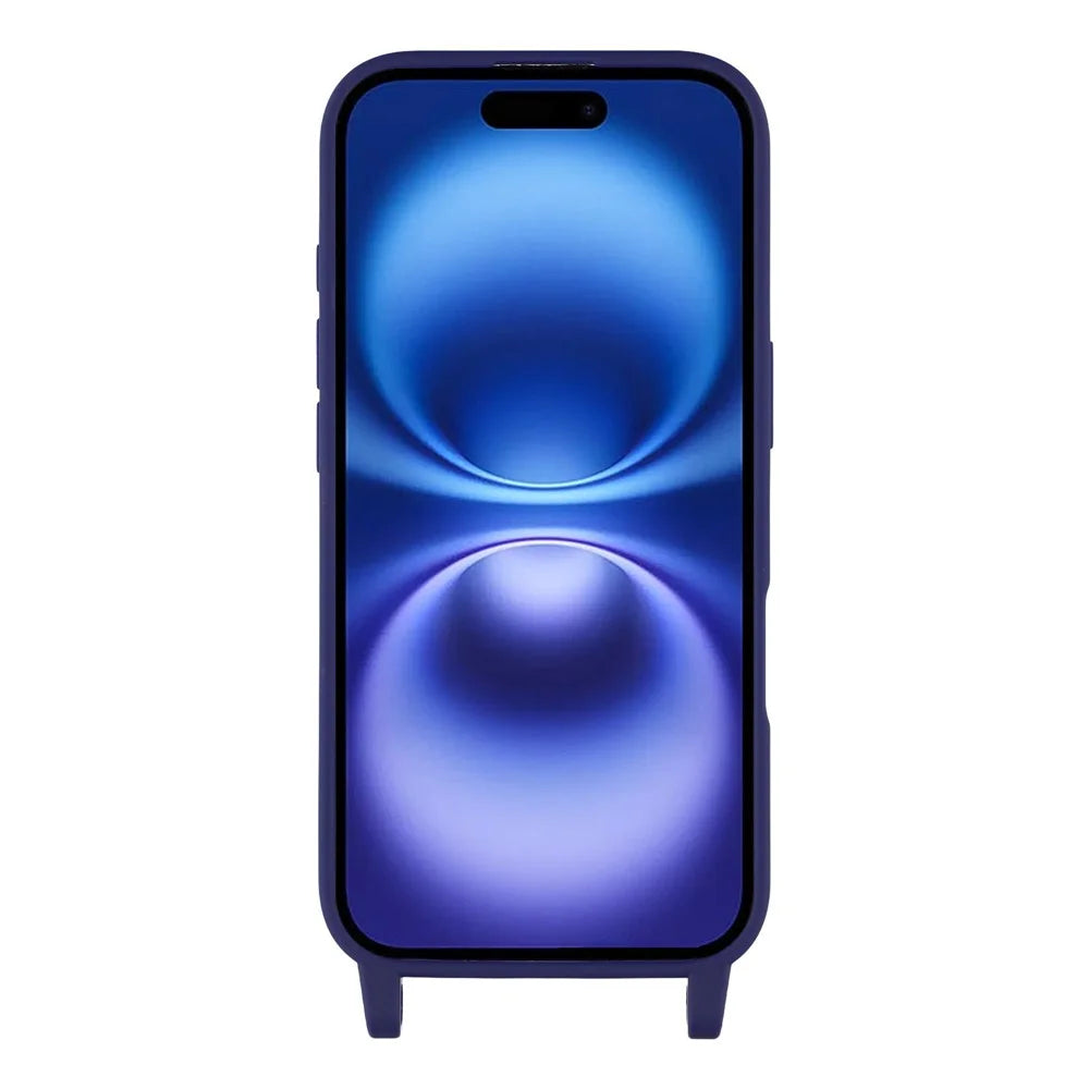 For iPhone 17 Case Soft TPU Protective Phone Cover with Lanyard Holes - Dark Blue - 2