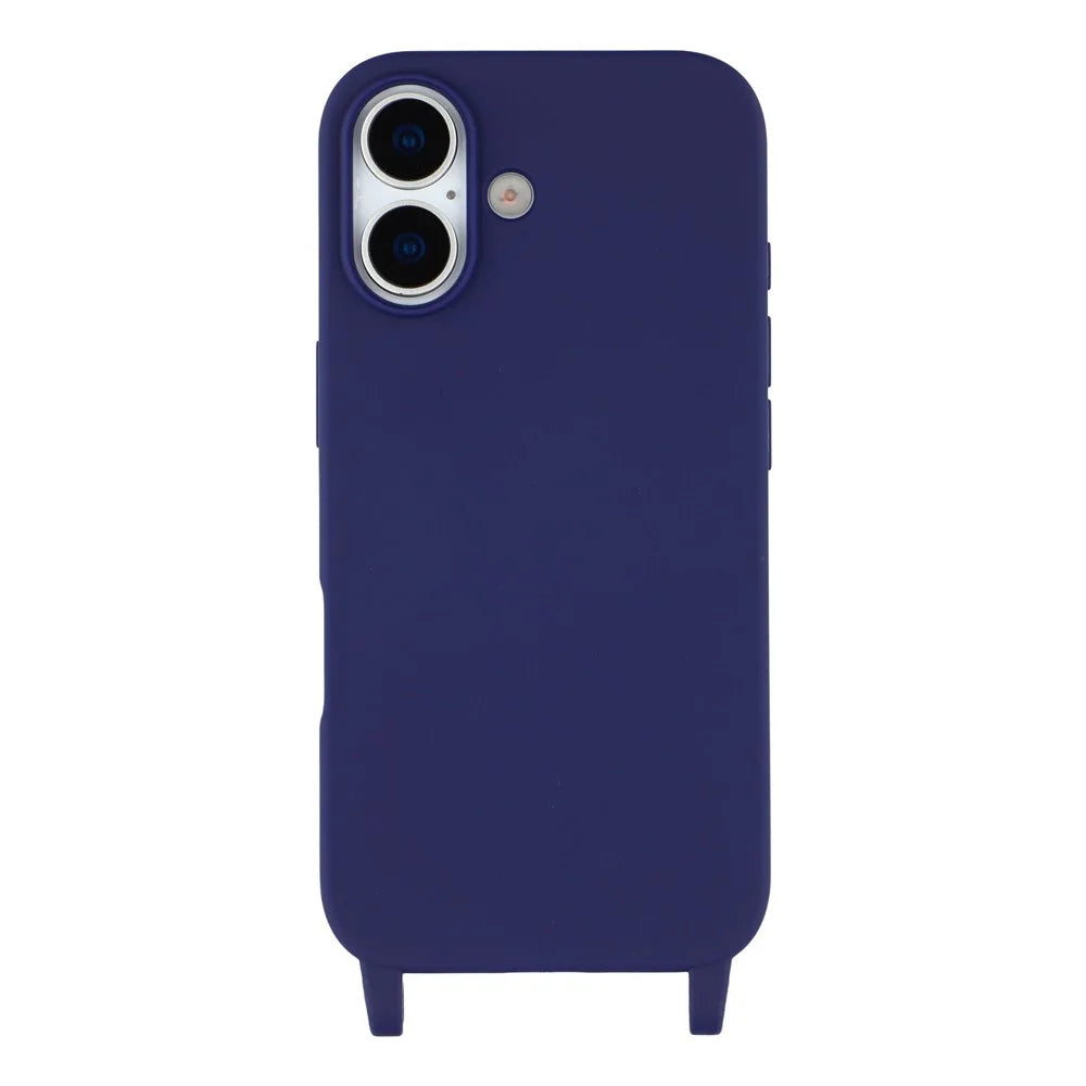 For iPhone 17 Case Soft TPU Protective Phone Cover with Lanyard Holes - Dark Blue - 3