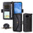 For Google Pixel 8a Leather Case Magnetic Closure Wallet Stand Phone Cover with Crossbody Strap - Black - 1