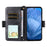 For Google Pixel 8a Leather Case Magnetic Closure Wallet Stand Phone Cover with Crossbody Strap - Black - 2