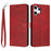 For Nothing CMF Phone 2 Pro Case Flip Stand Calf Texture PU Leather Wallet Phone Cover with Strap - Red - 1