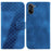 For OnePlus Nord CE5 5G / Ace 5 Racing 5G Stand Case 7-Shaped Pattern Imprint Leather Phone Cover with Strap - Dark Blue - 1