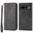 For Google Pixel 7 Pro 5G Rhombus Pattern Imprinted Stand Wallet Phone Case Calf Texture PU Leather + TPU Cover with Strap - Black - 1