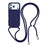For iPhone 17 Pro Case TPU Soft Shockproof Phone Cover with Adjustable Lanyard - Dark Blue - 1