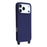For iPhone 17 Pro Case TPU Soft Shockproof Phone Cover with Adjustable Lanyard - Dark Blue - 3