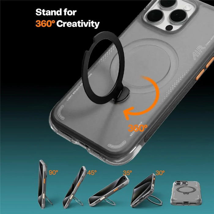 TORRAS Ostand Q3 Air Series For iPhone 16 Pro Max Case with Kickstand Compatible with MagSafe Shockproof PC + TPU Phone Cover (Amazon Packaging, No EAN Code) - Black - 2