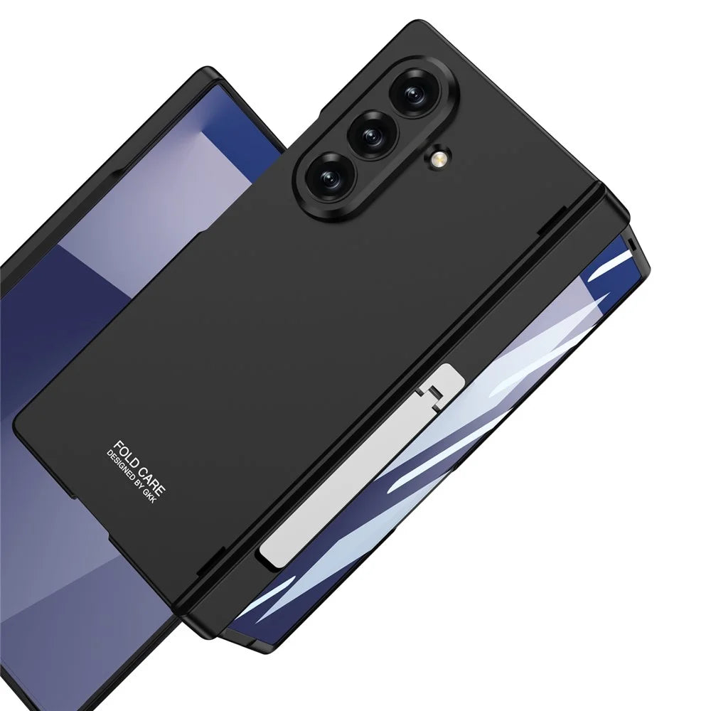 GKK For Samsung Galaxy Z Fold7 5G Case Magnetic Hinge Protection PC + Tempered Glass Kickstand Phone Cover - Black - 4